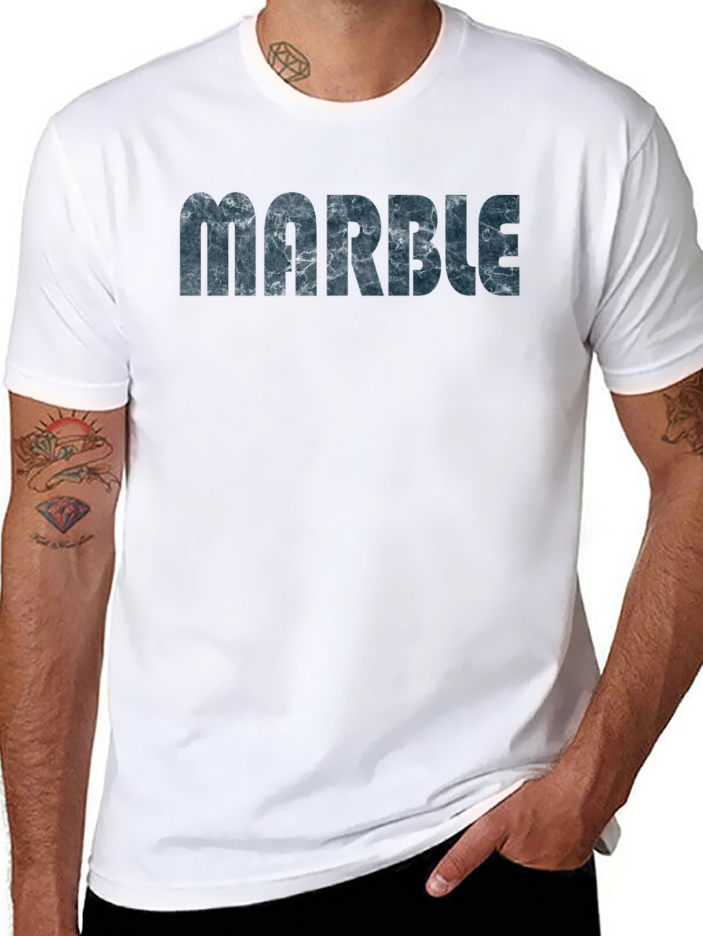 Marble Print T-Shirt - Unique Graphic Tee