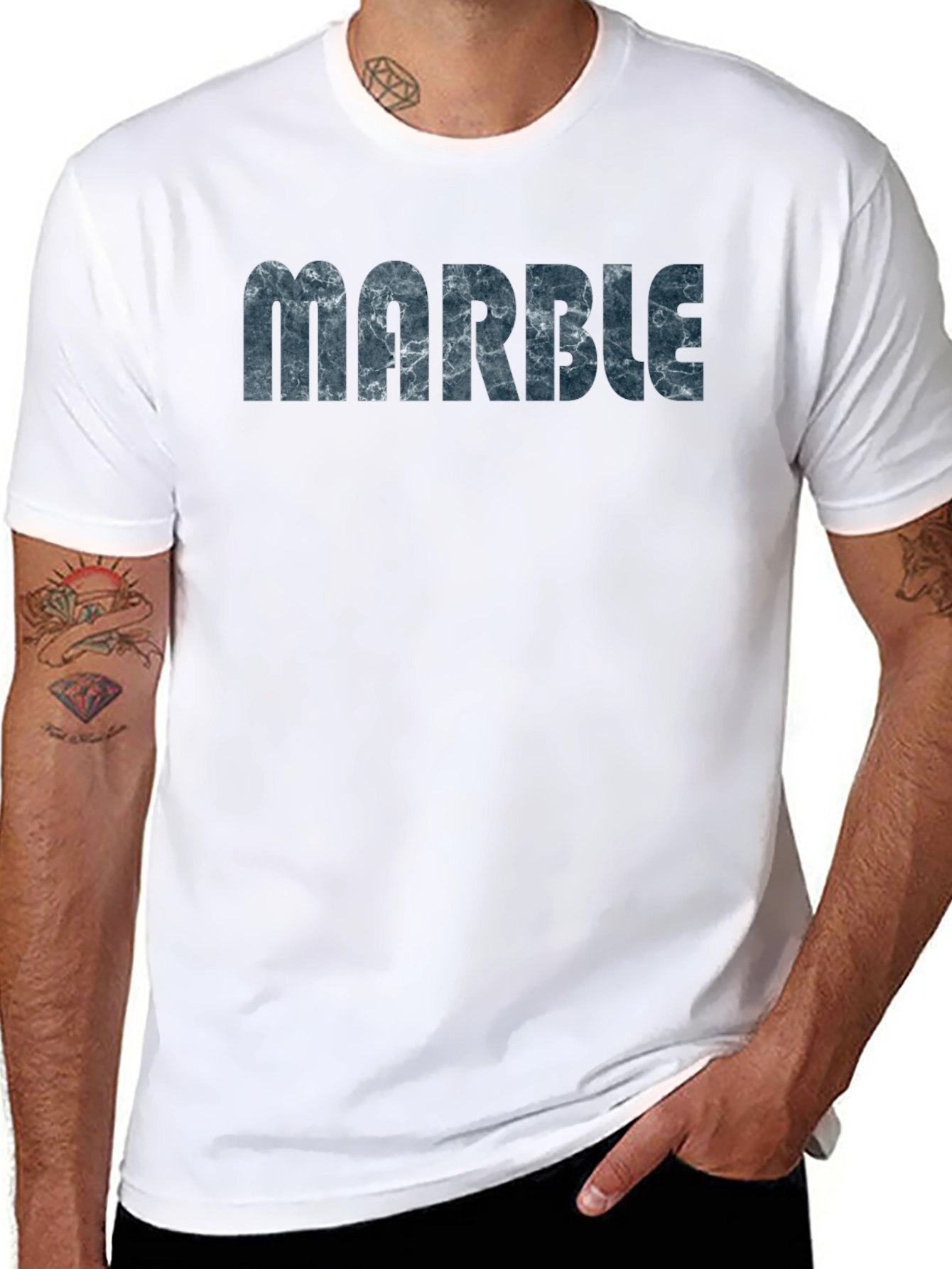Marble Print T-Shirt - Unique Graphic Tee