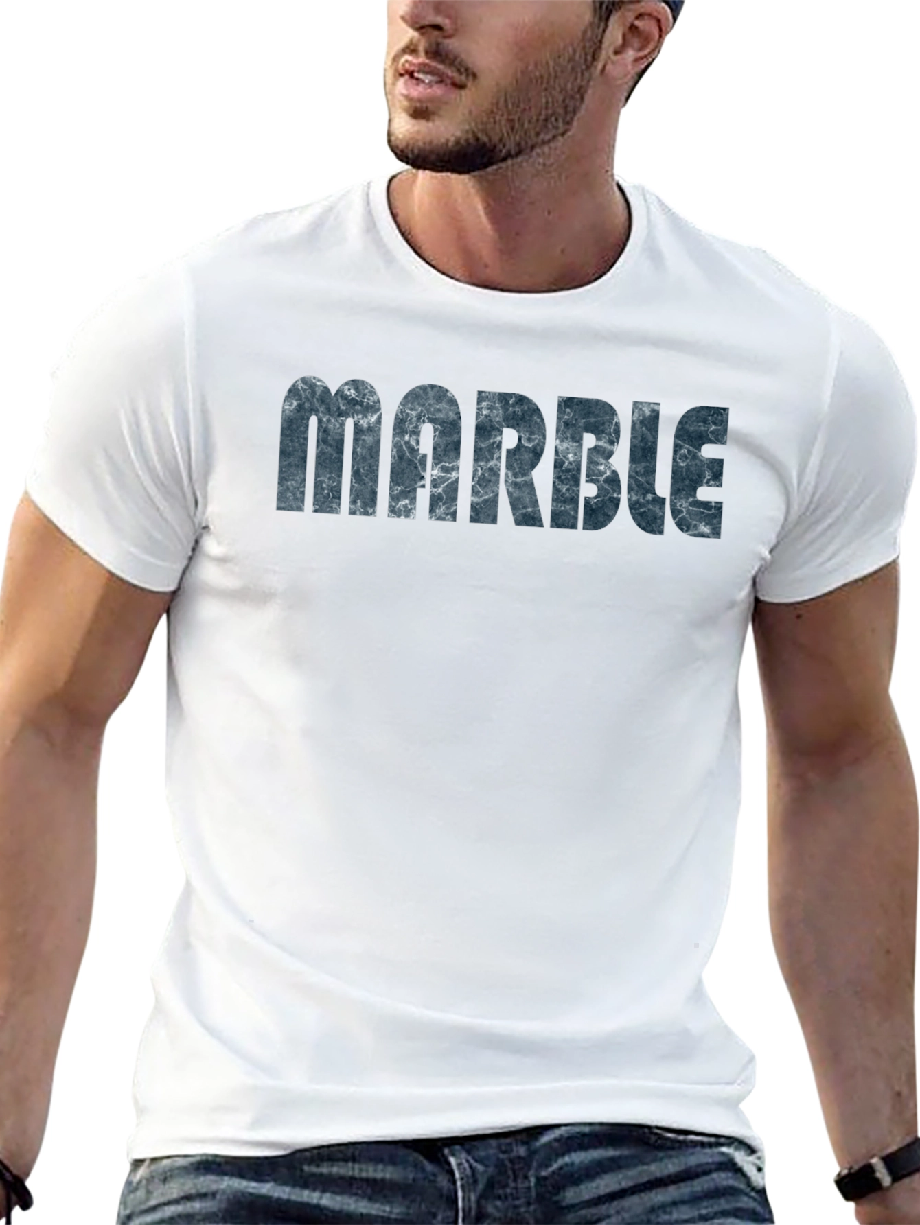 Marble Print T-Shirt - Unique Graphic Tee
