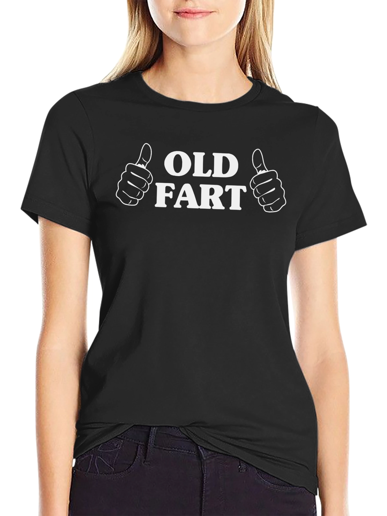 Humorous Old Fart Graphic Tee - Black Cotton T-Shirt