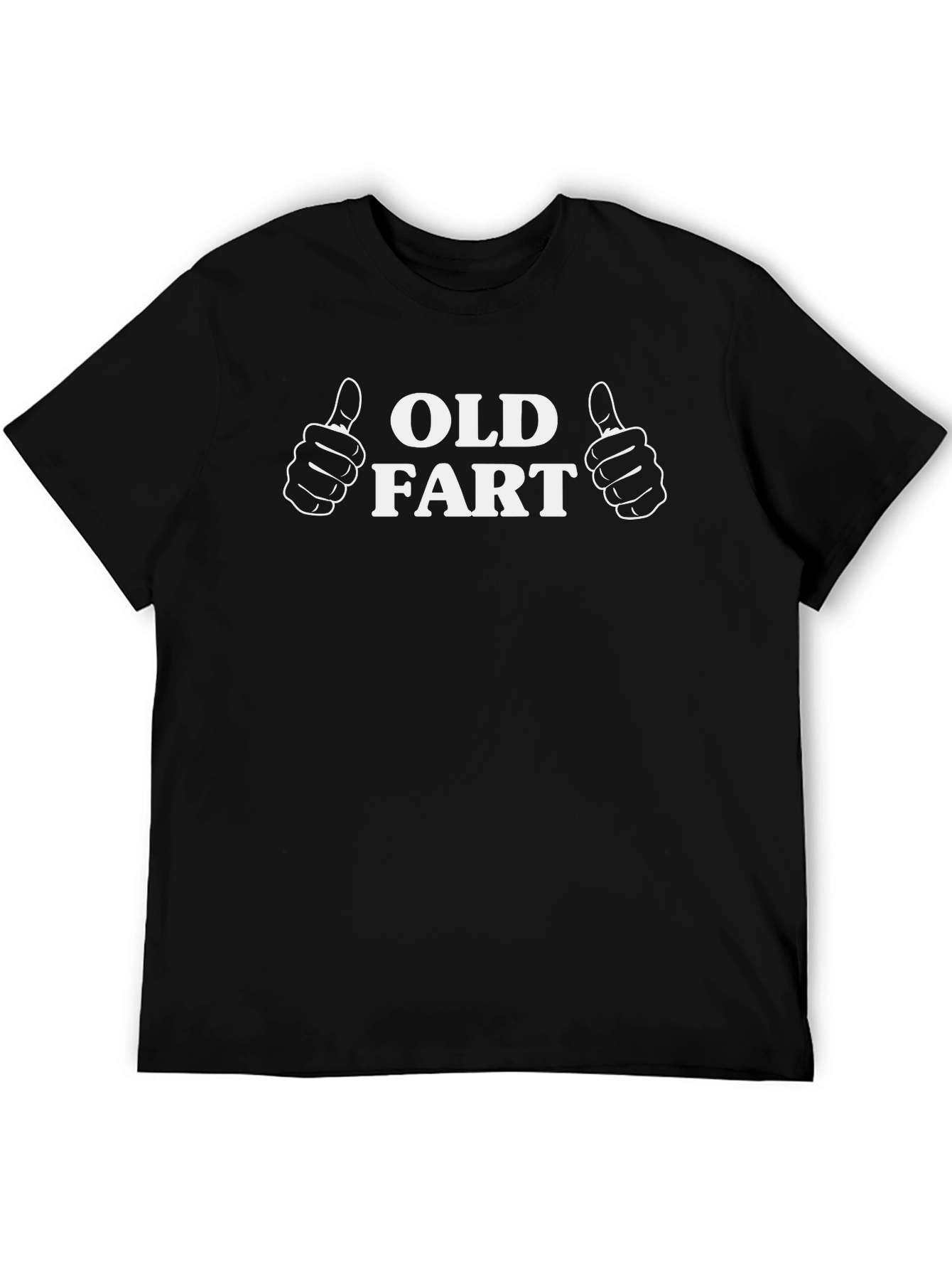 Humorous Old Fart Graphic Tee - Black Cotton T-Shirt