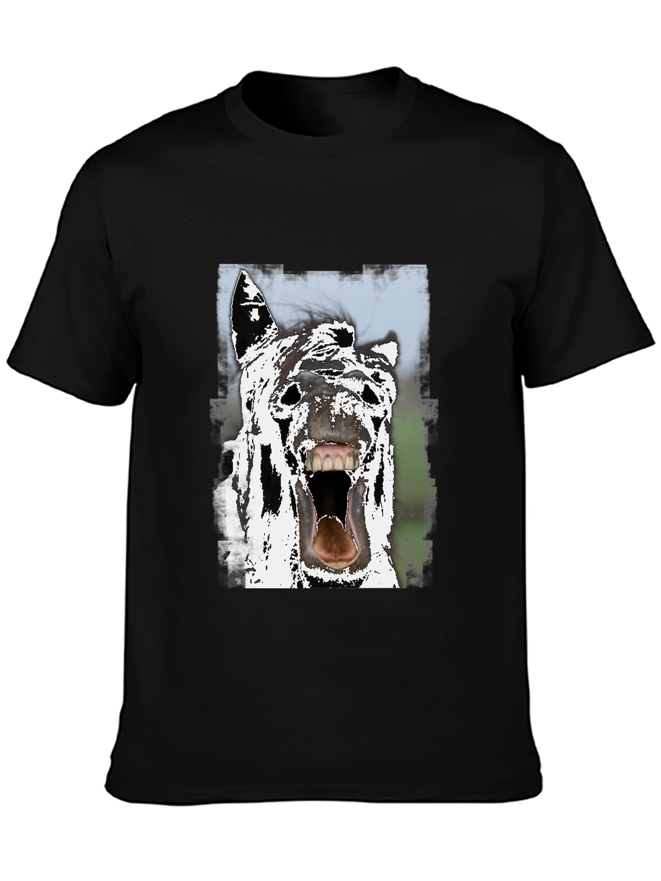 Horse Face Graphic Tee - Black