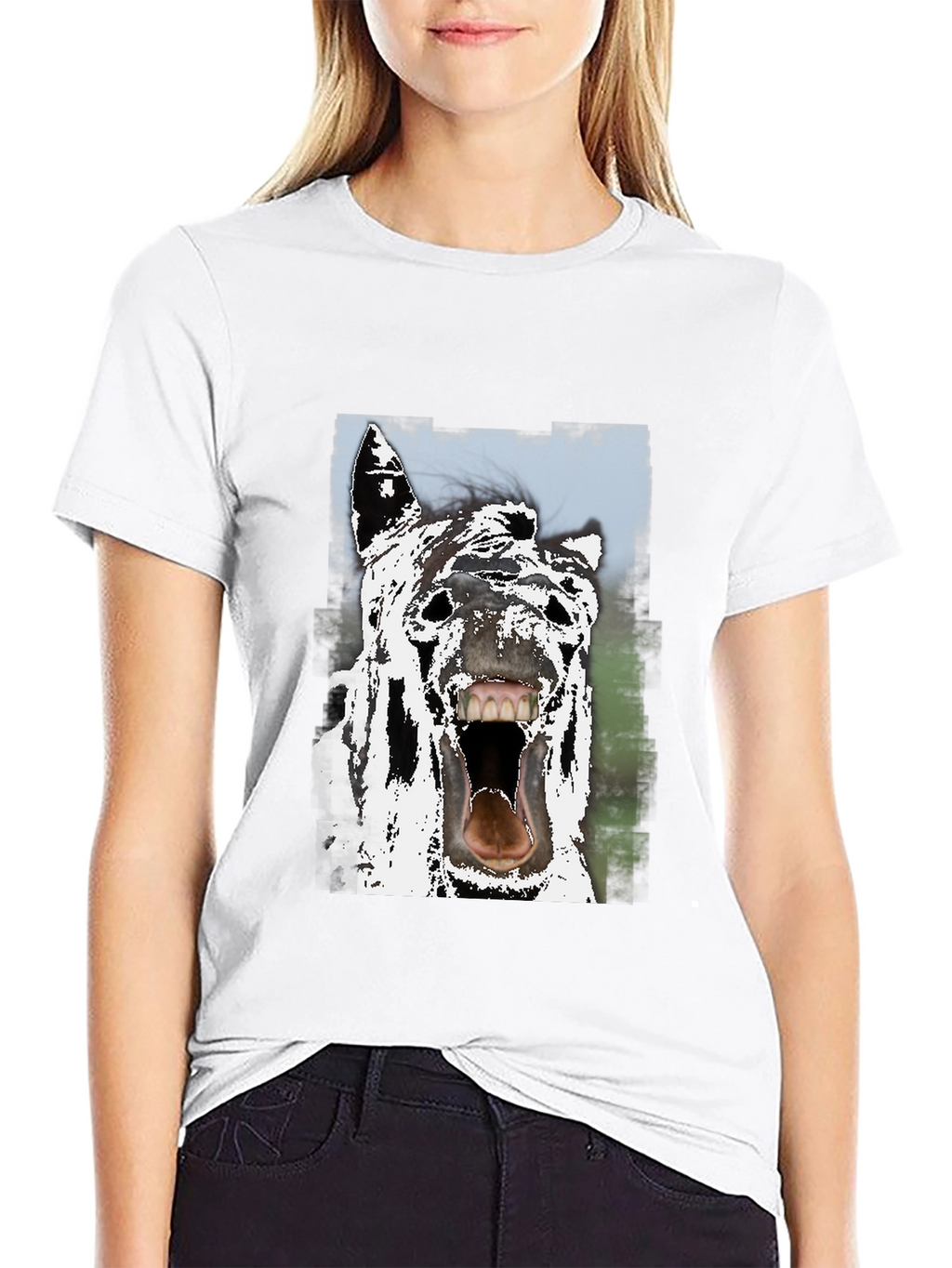 Horse Face Graphic Tee - Black