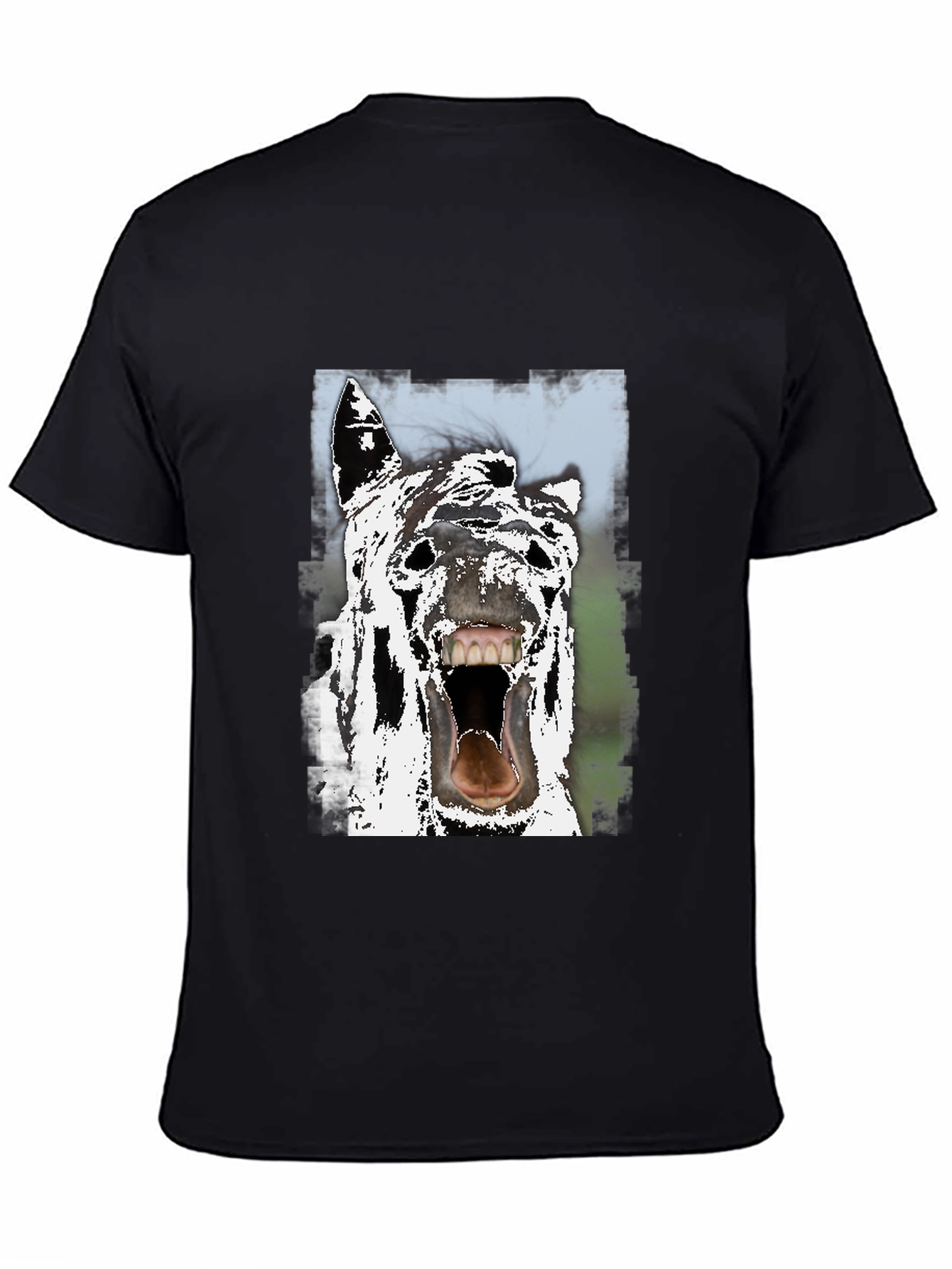 Horse Face Graphic Tee - Black