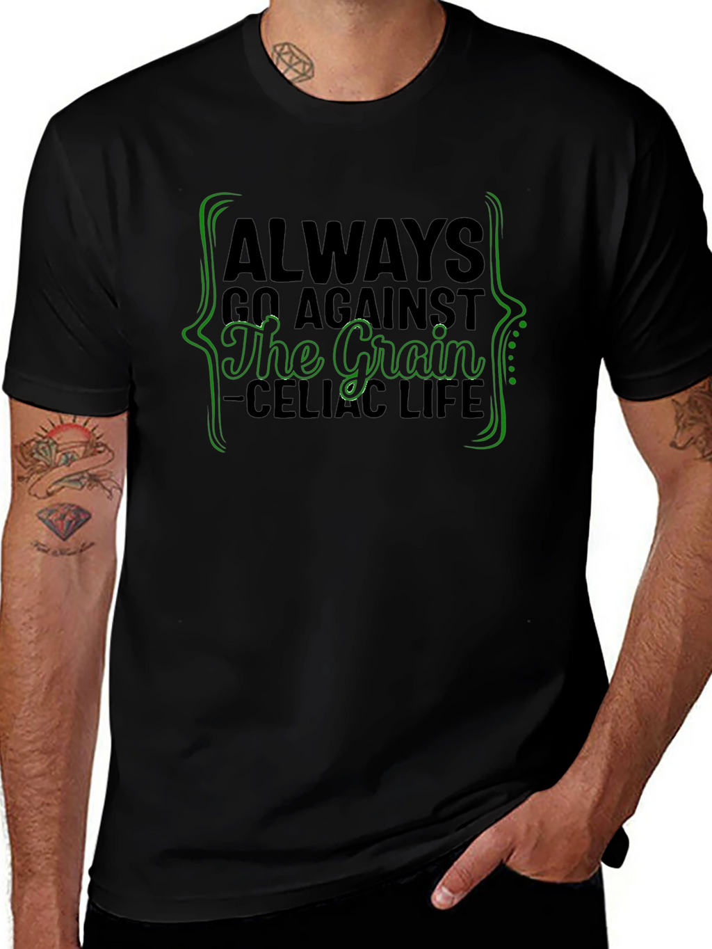 Always Against the Grain Black T-Shirt