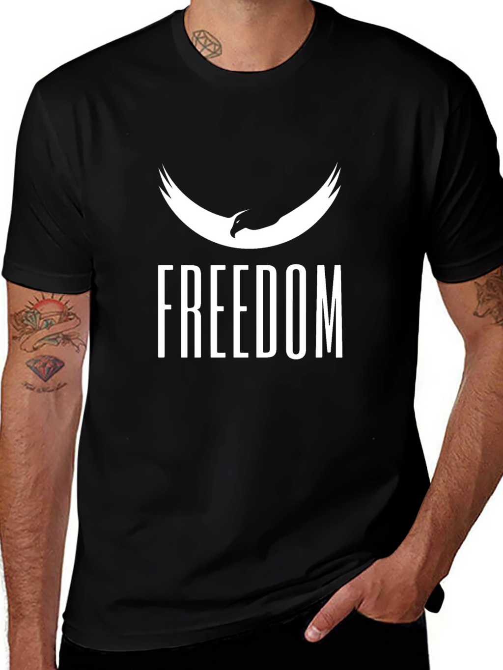 Freedom Graphic Black T-Shirt for Men
