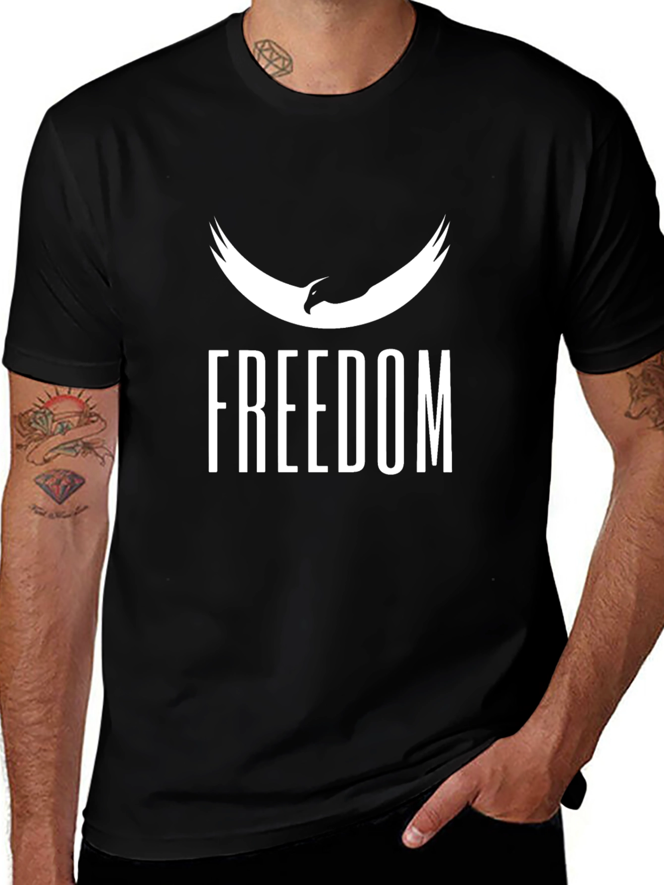 Freedom Graphic Black T-Shirt for Men