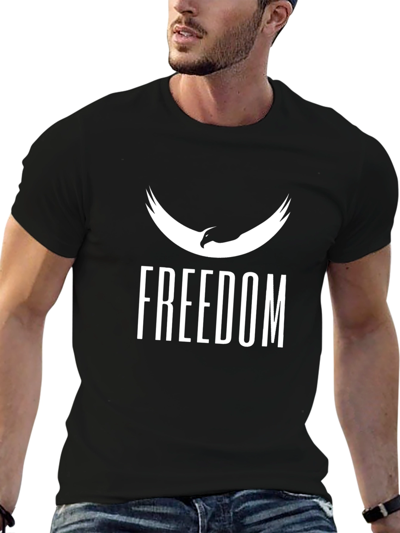 Freedom Graphic Black T-Shirt for Men