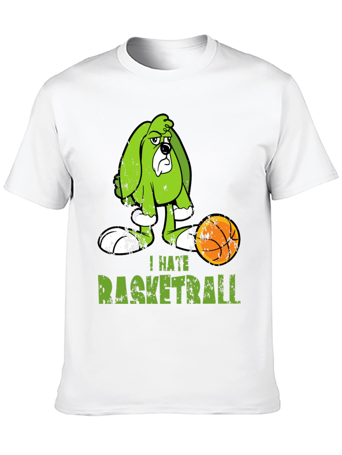 I Hate Basketball Cartoon Dog T-Shirt