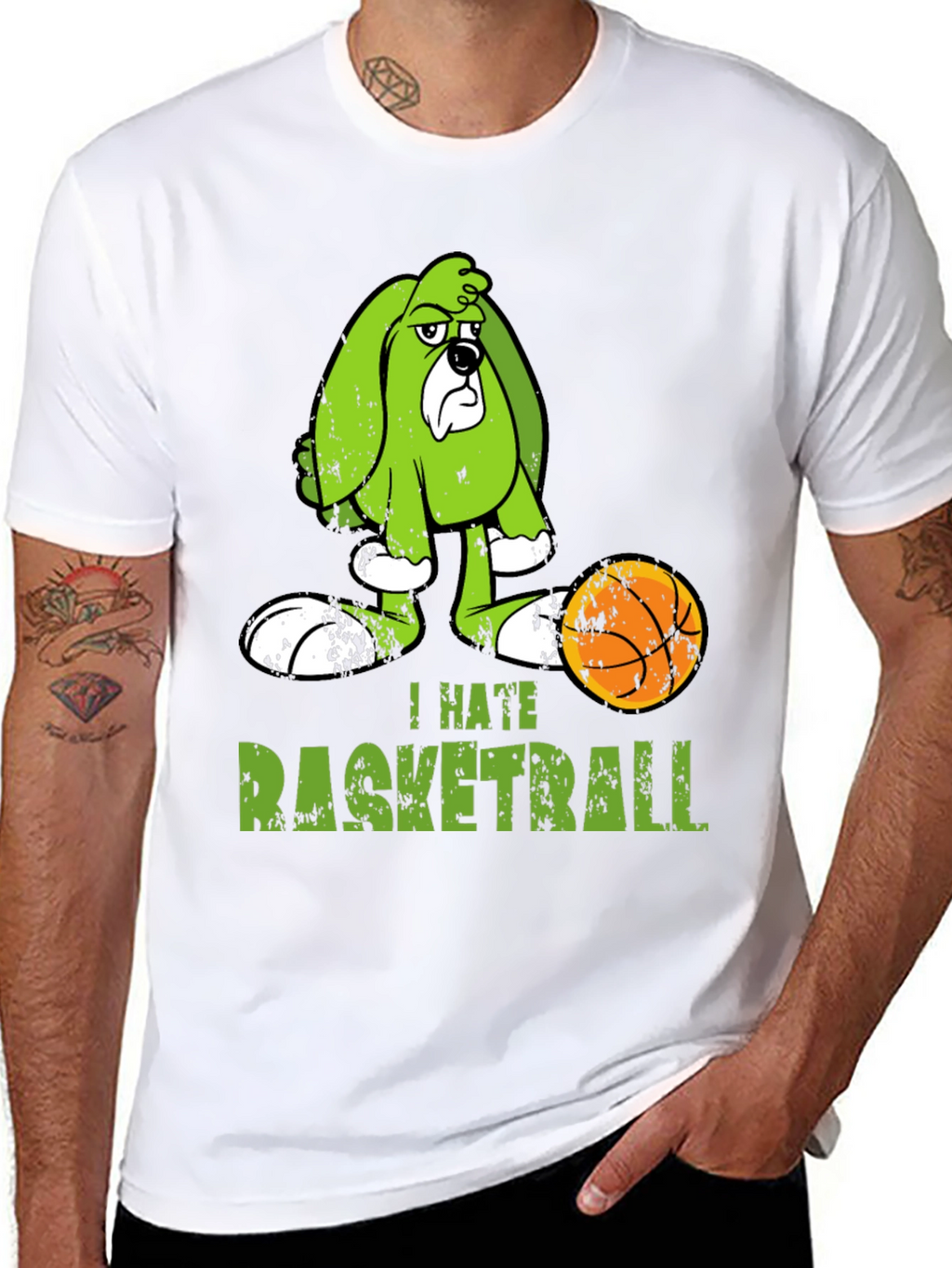 I Hate Basketball Cartoon Dog T-Shirt