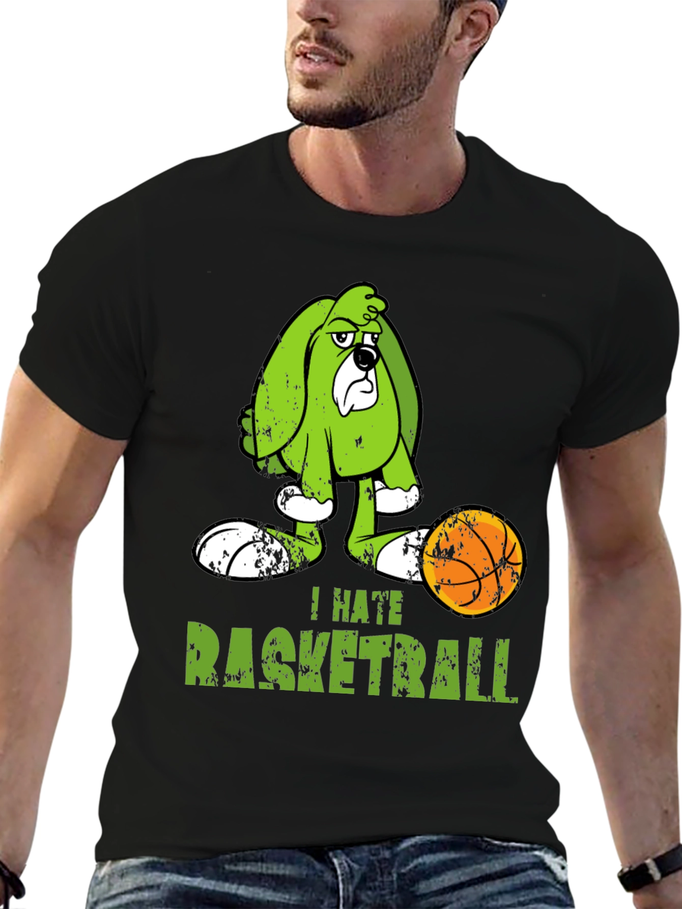 I Hate Basketball Cartoon Dog T-Shirt