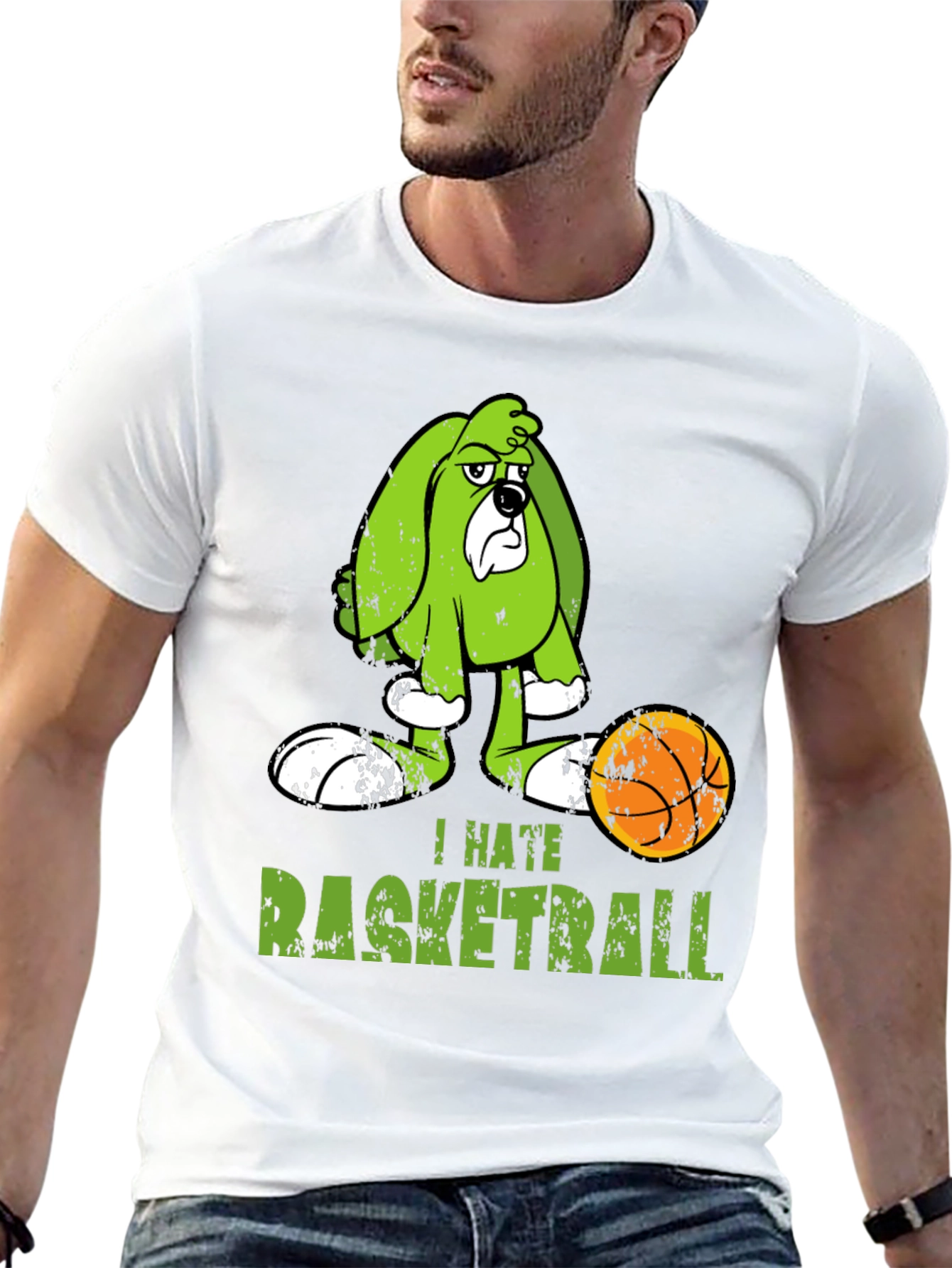 I Hate Basketball Cartoon Dog T-Shirt