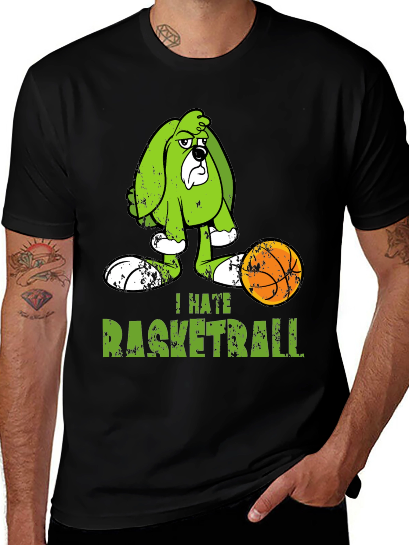 I Hate Basketball Cartoon Dog T-Shirt