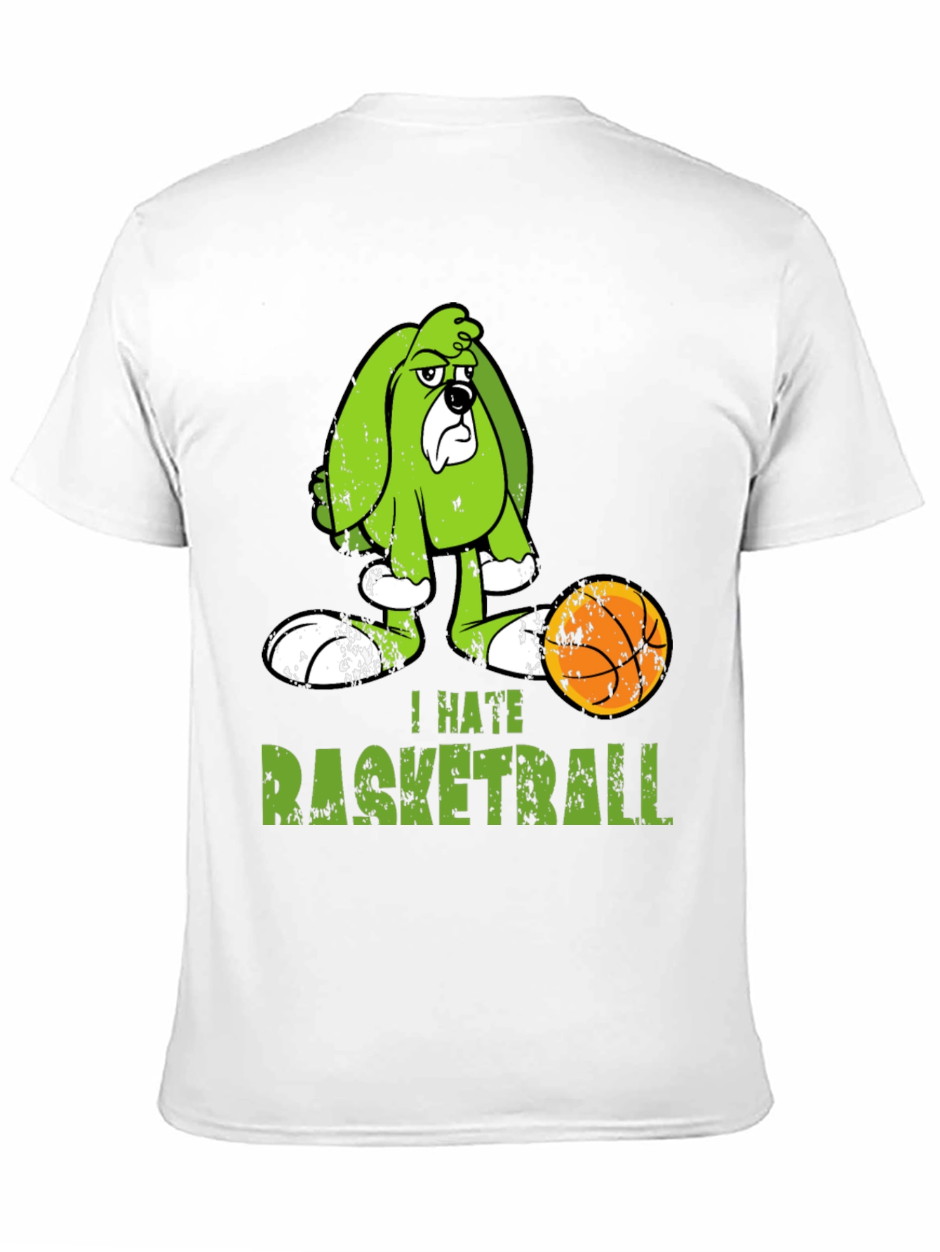 I Hate Basketball Cartoon Dog T-Shirt