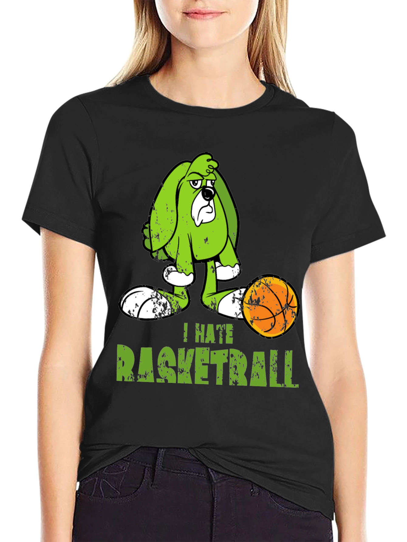 I Hate Basketball Cartoon Dog T-Shirt