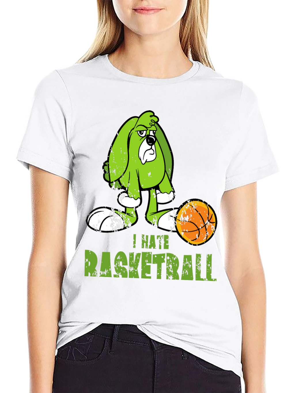 I Hate Basketball Cartoon Dog T-Shirt