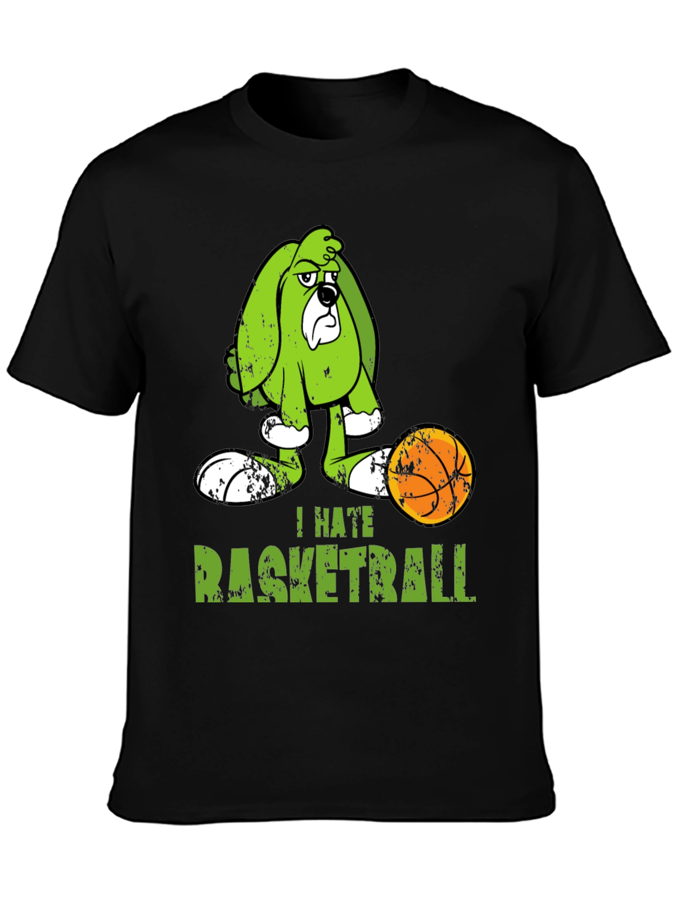 I Hate Basketball Cartoon Dog T-Shirt
