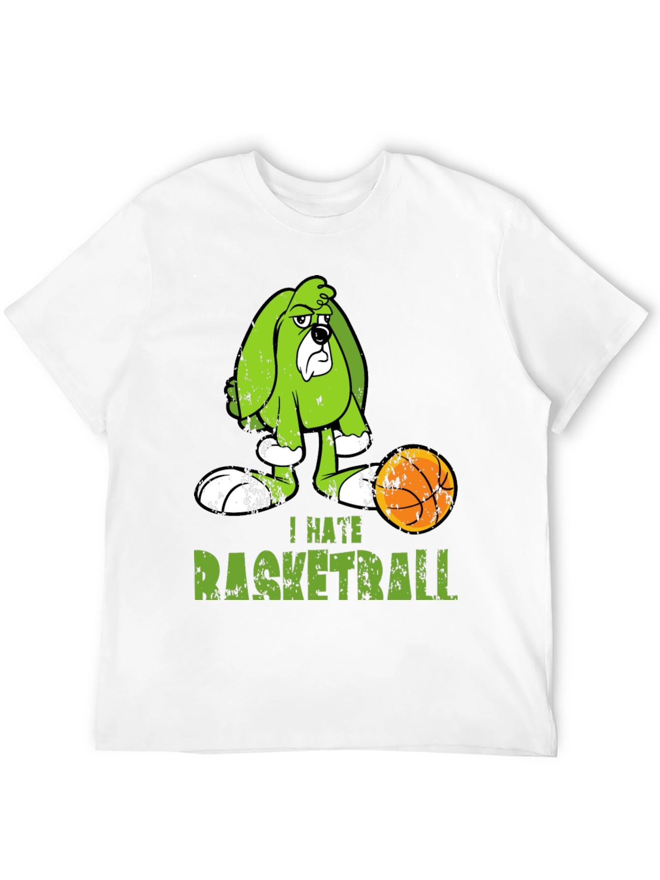 I Hate Basketball Cartoon Dog T-Shirt