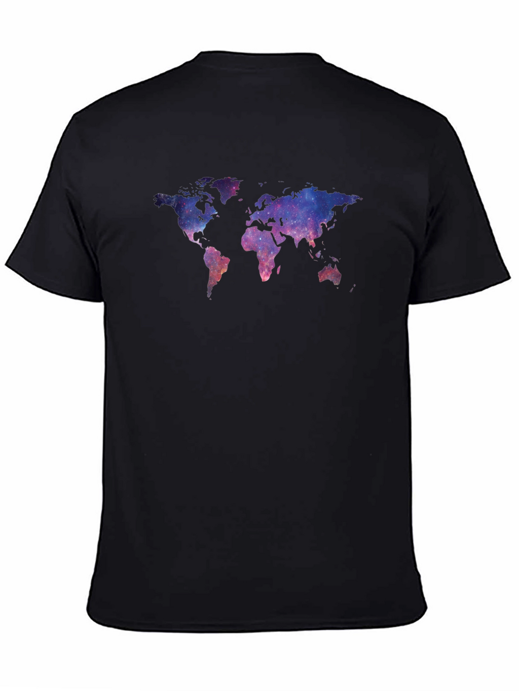 Galaxy World Map Black T-Shirt