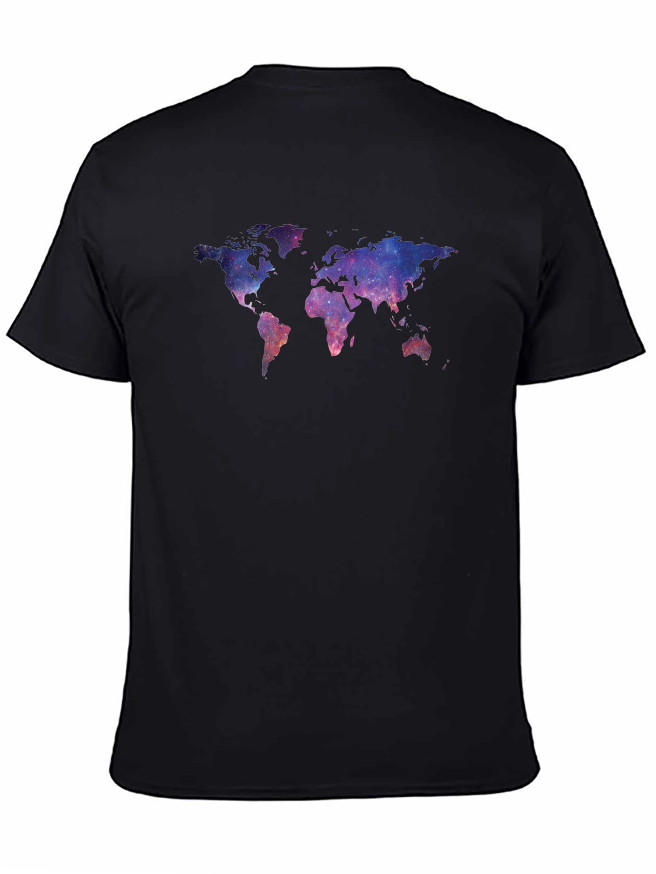 Galaxy World Map Black T-Shirt