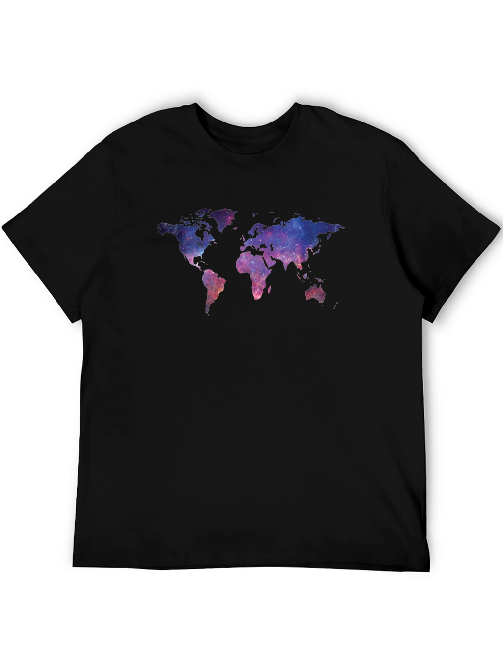 Galaxy World Map Black T-Shirt