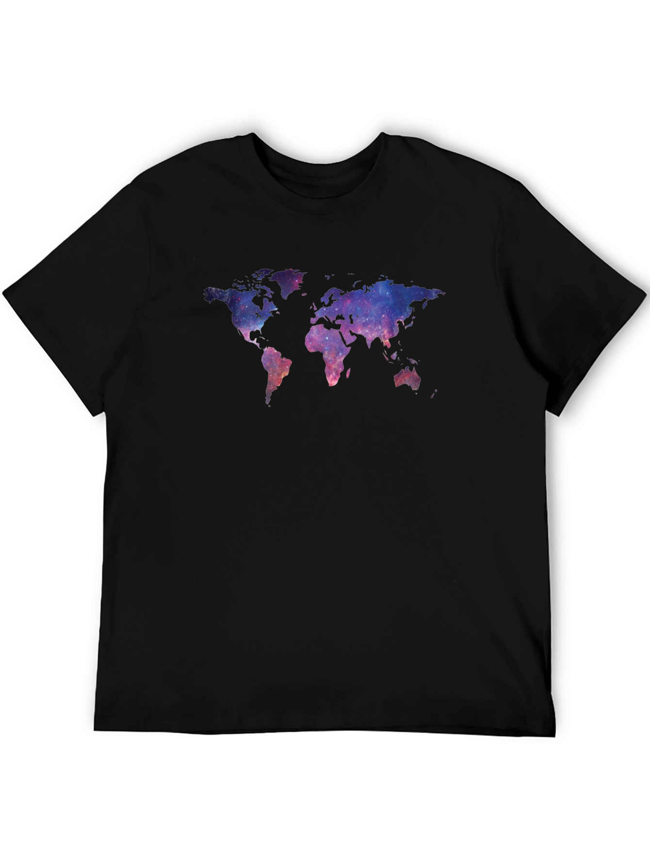 Galaxy World Map Black T-Shirt
