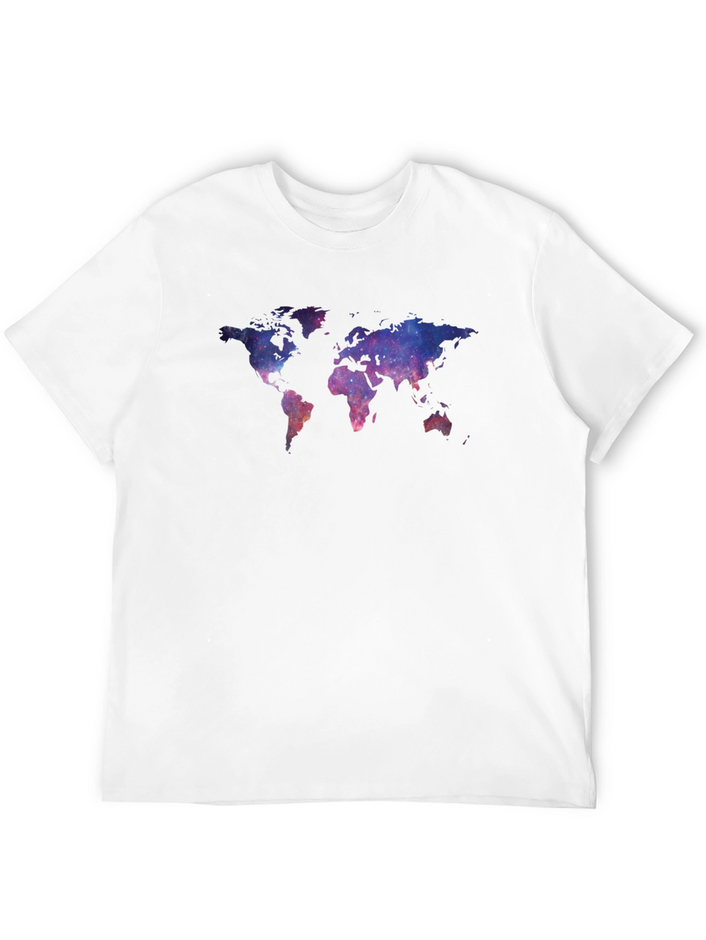 Galaxy World Map Black T-Shirt