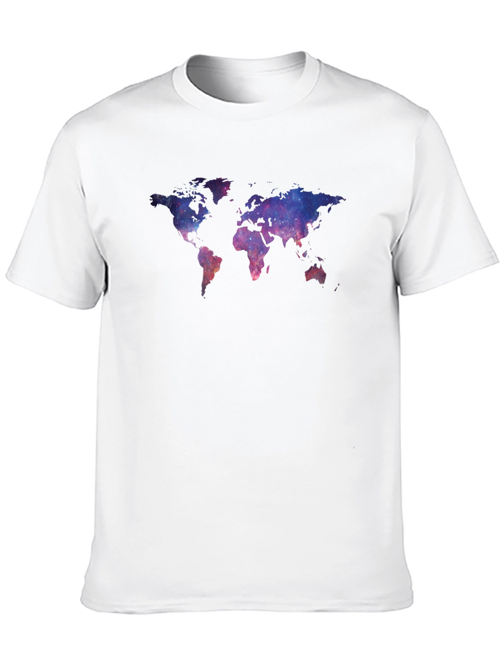 Galaxy World Map Black T-Shirt