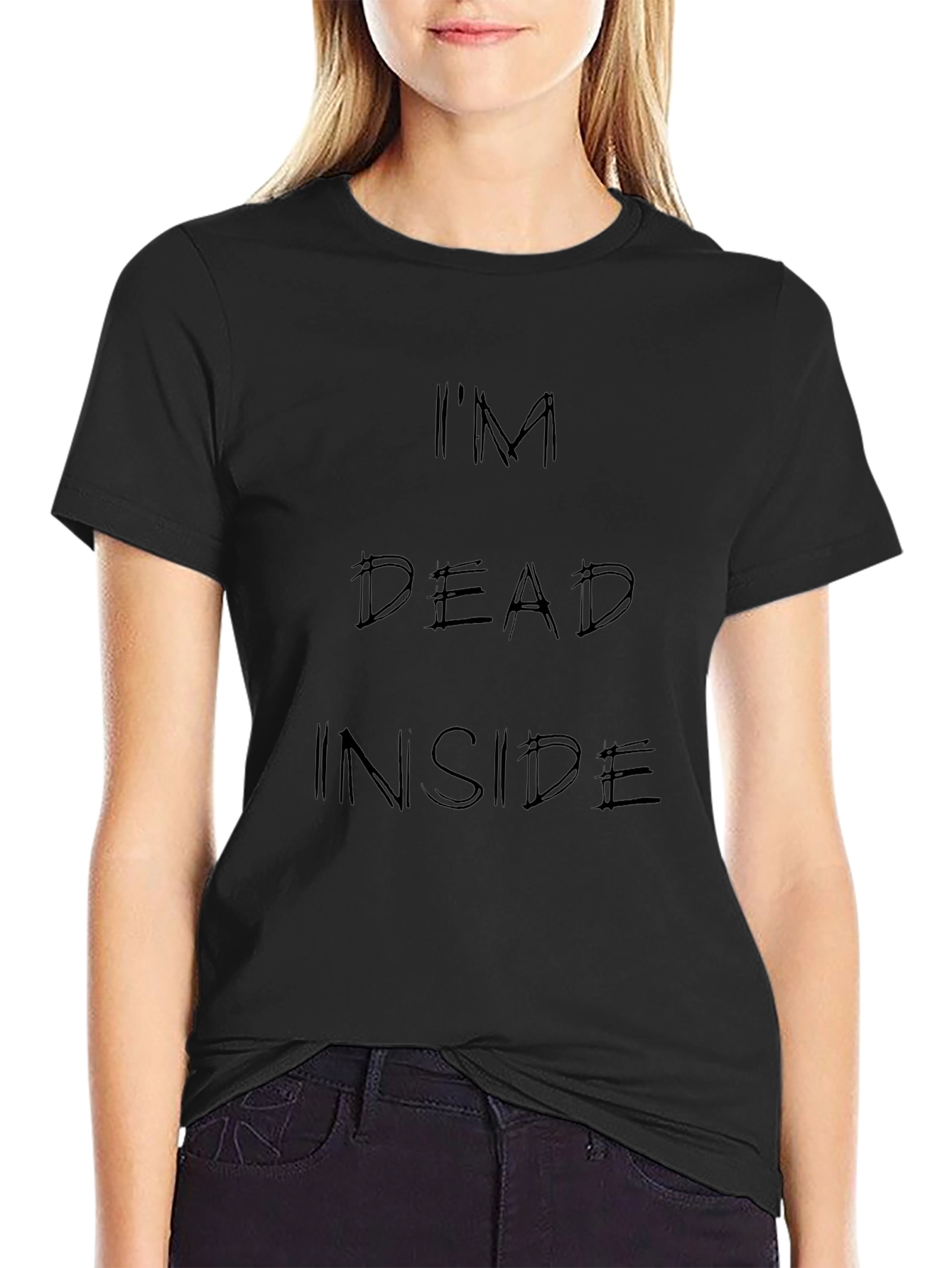 Im Dead Inside Black T-Shirt - Edgy Graphic Tee