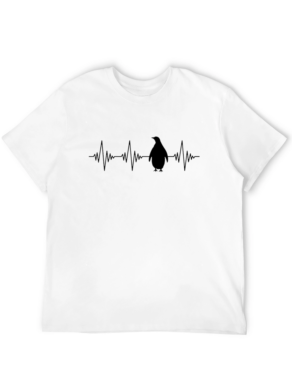 Penguin Heartbeat Graphic Tee - Black T-Shirt