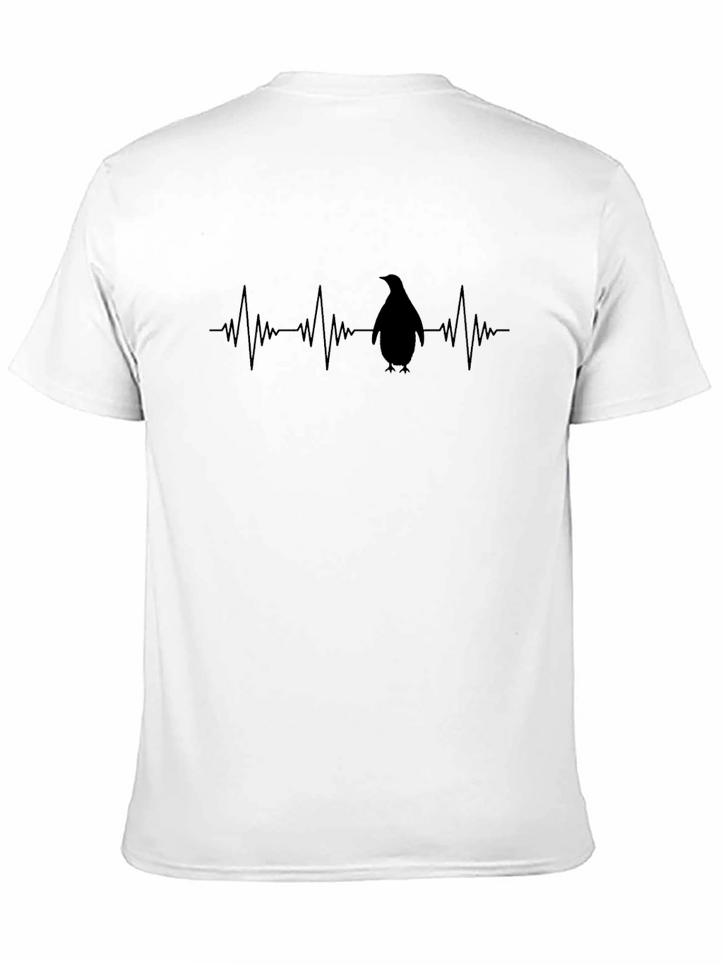 Penguin Heartbeat Graphic Tee - Black T-Shirt