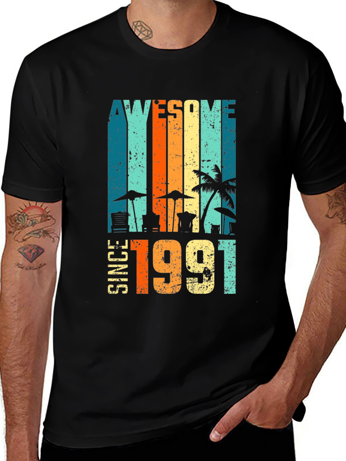 Awesome Since 1991 Graphic Tee - Retro Birthday T-Shirt