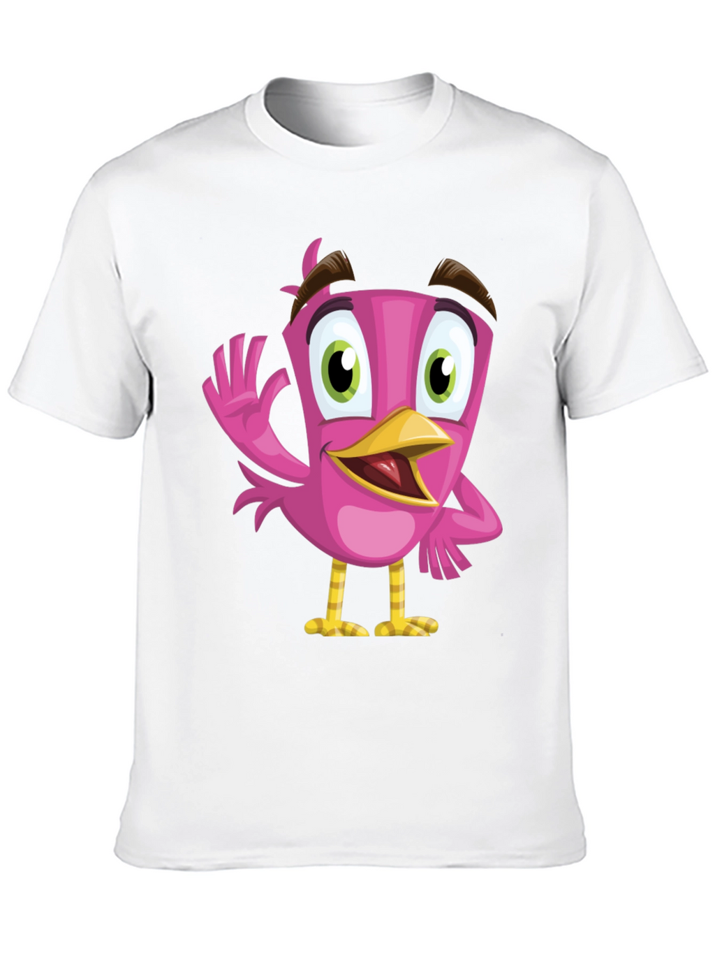 Cartoon Bird Graphic Tee - Black T-Shirt
