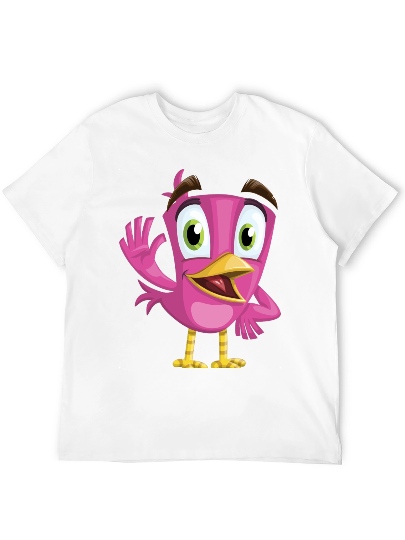 Cartoon Bird Graphic Tee - Black T-Shirt