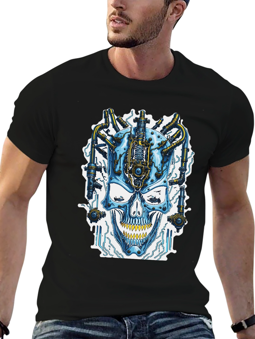 Cyberpunk Skull T-Shirt - Futuristic Style