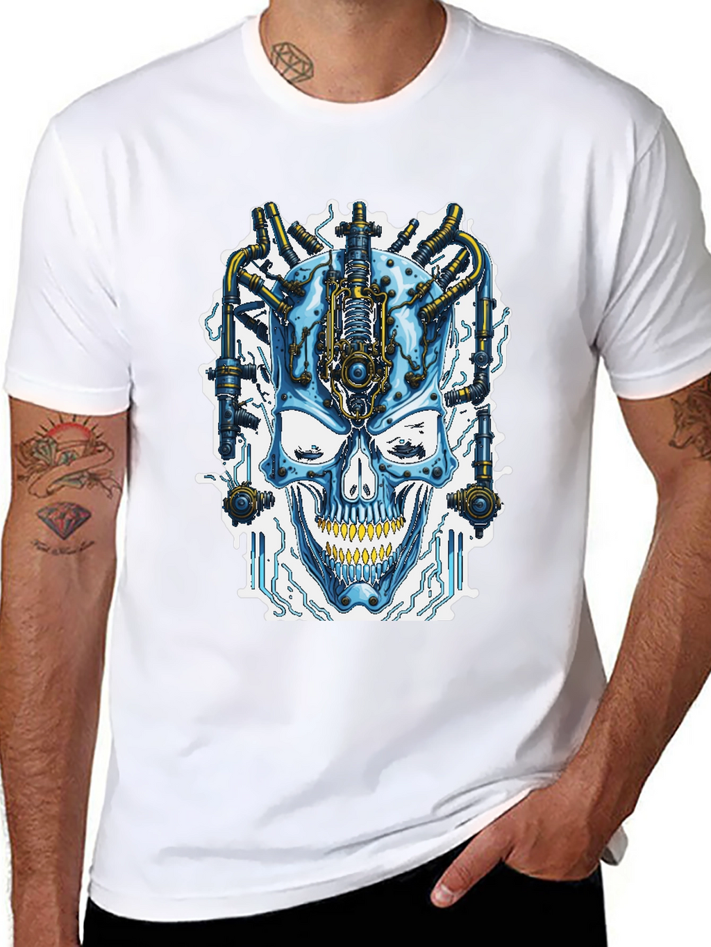 Cyberpunk Skull T-Shirt - Futuristic Style