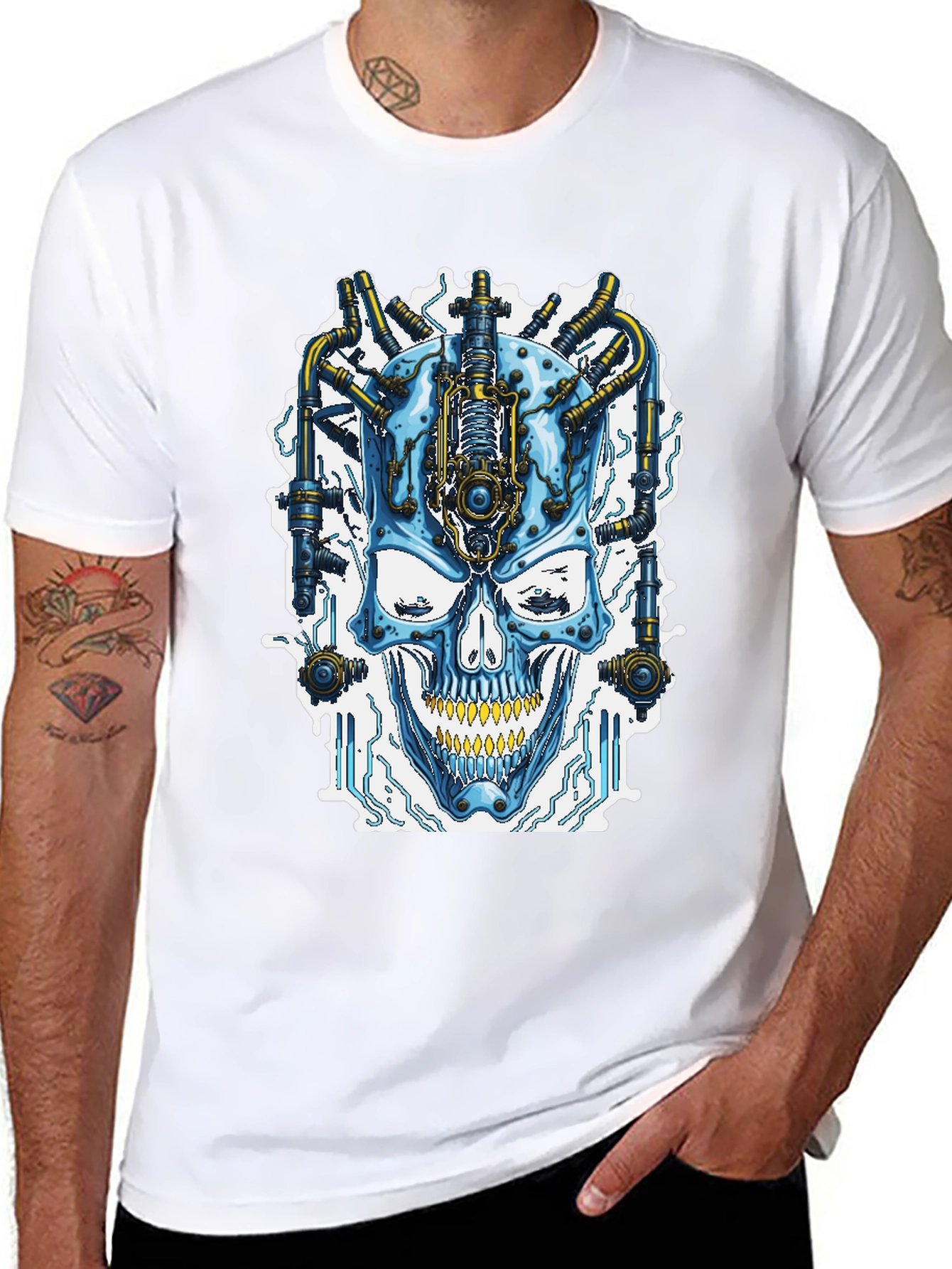 Cyberpunk Skull T-Shirt - Futuristic Style
