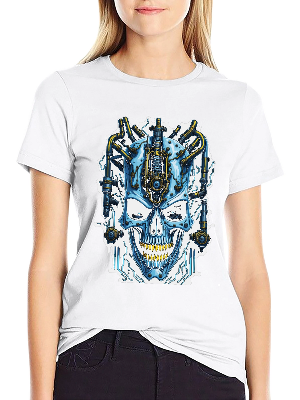 Cyberpunk Skull T-Shirt - Futuristic Style
