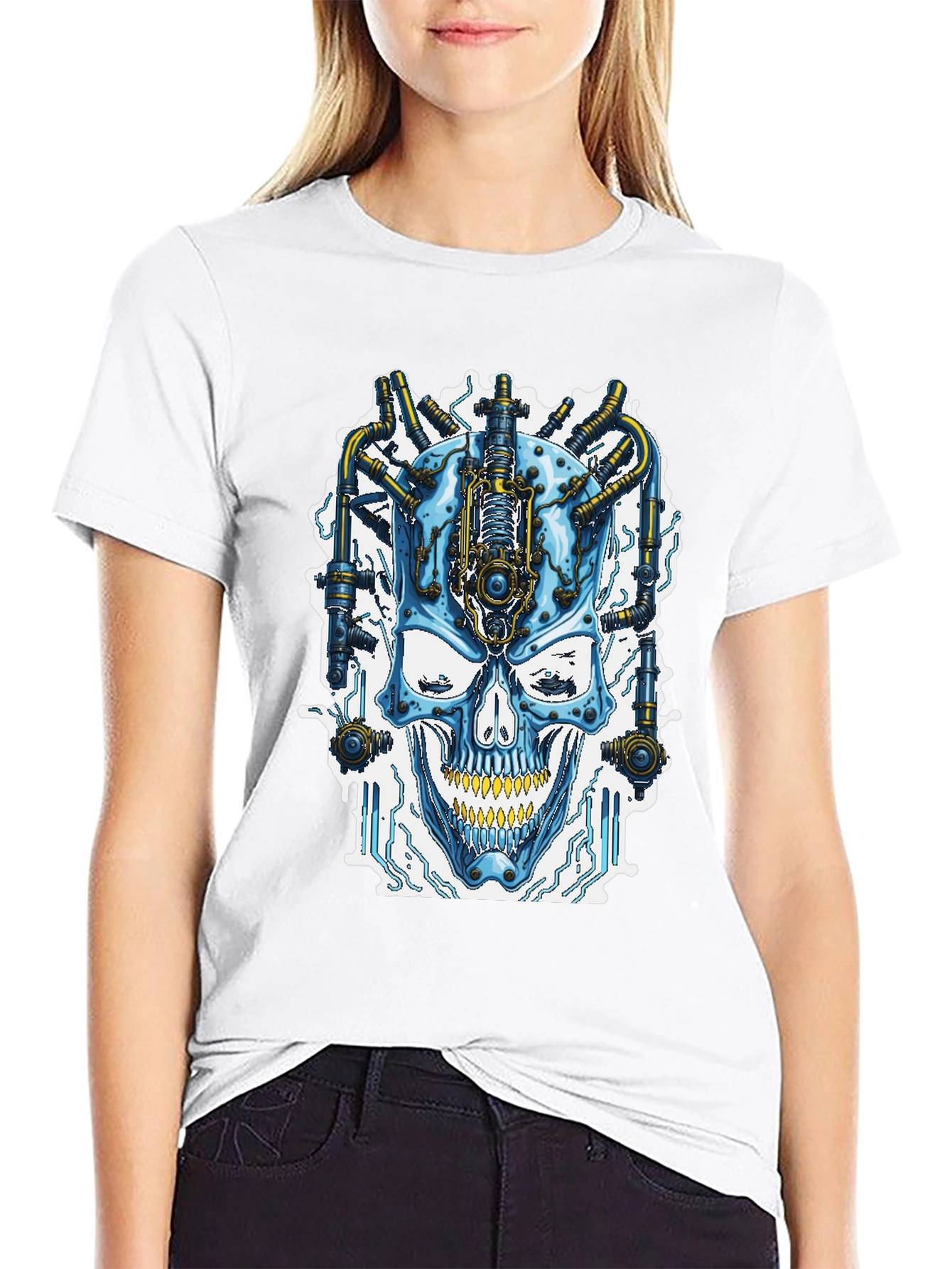 Cyberpunk Skull T-Shirt - Futuristic Style