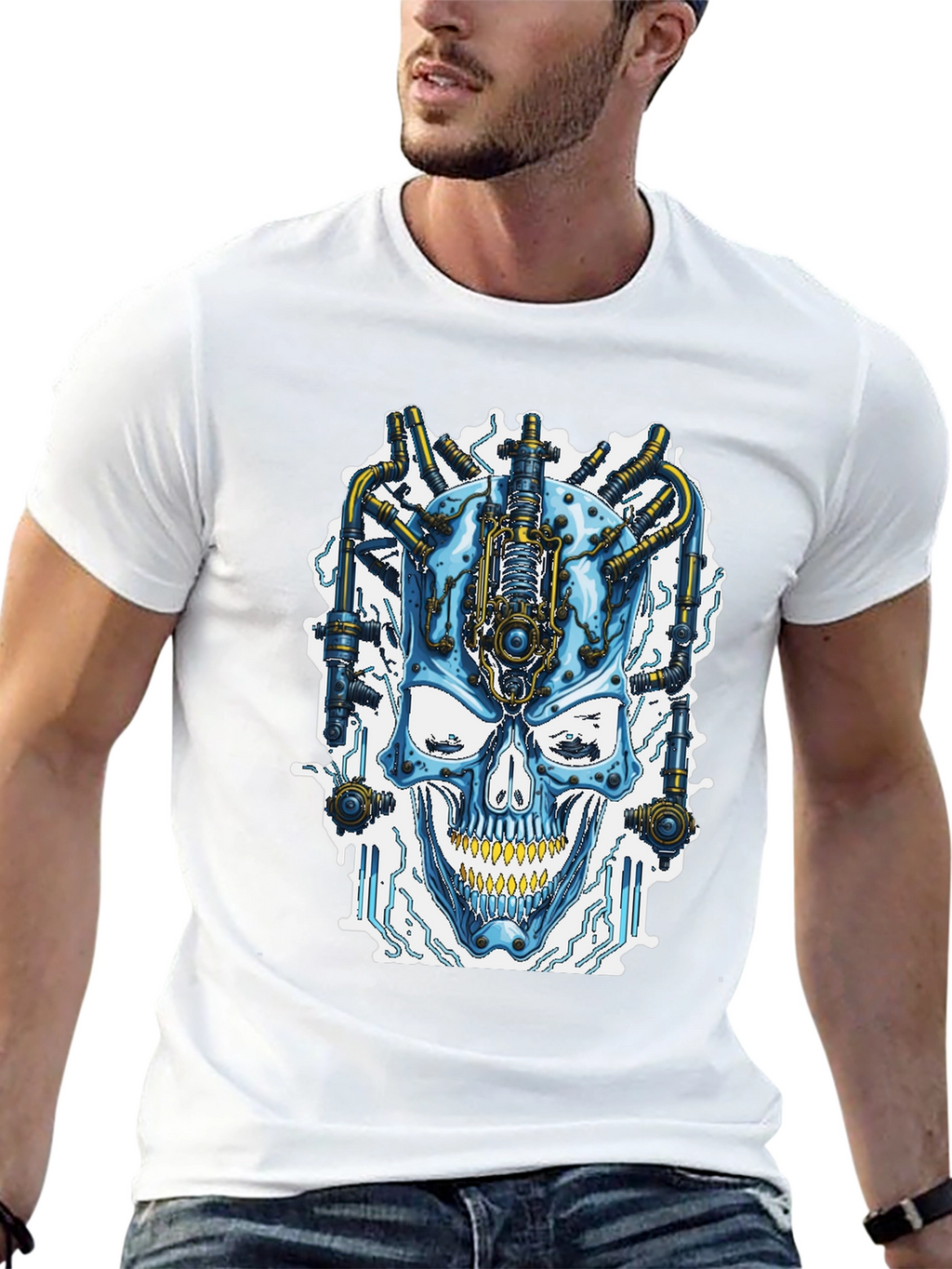 Cyberpunk Skull T-Shirt - Futuristic Style