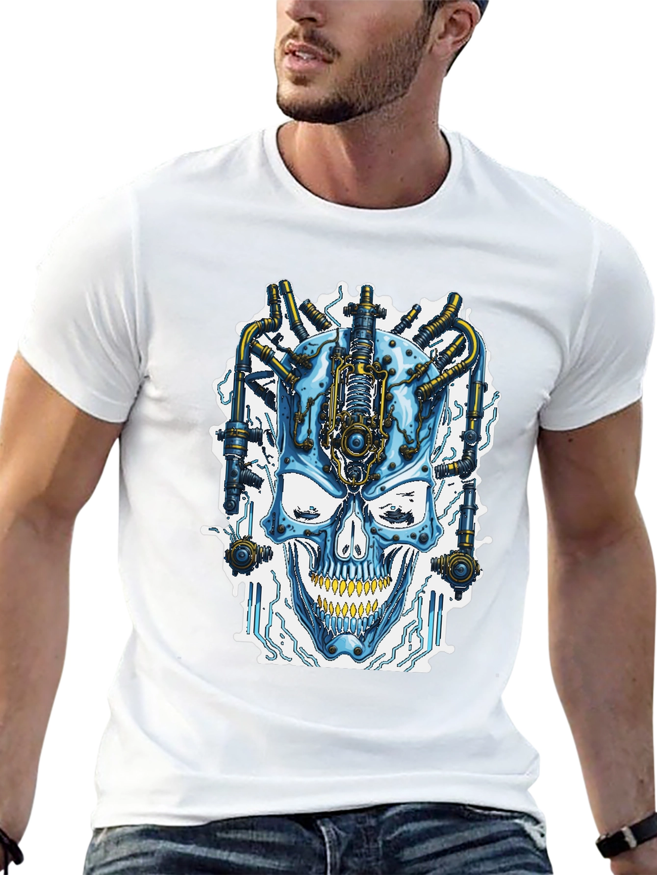 Cyberpunk Skull T-Shirt - Futuristic Style