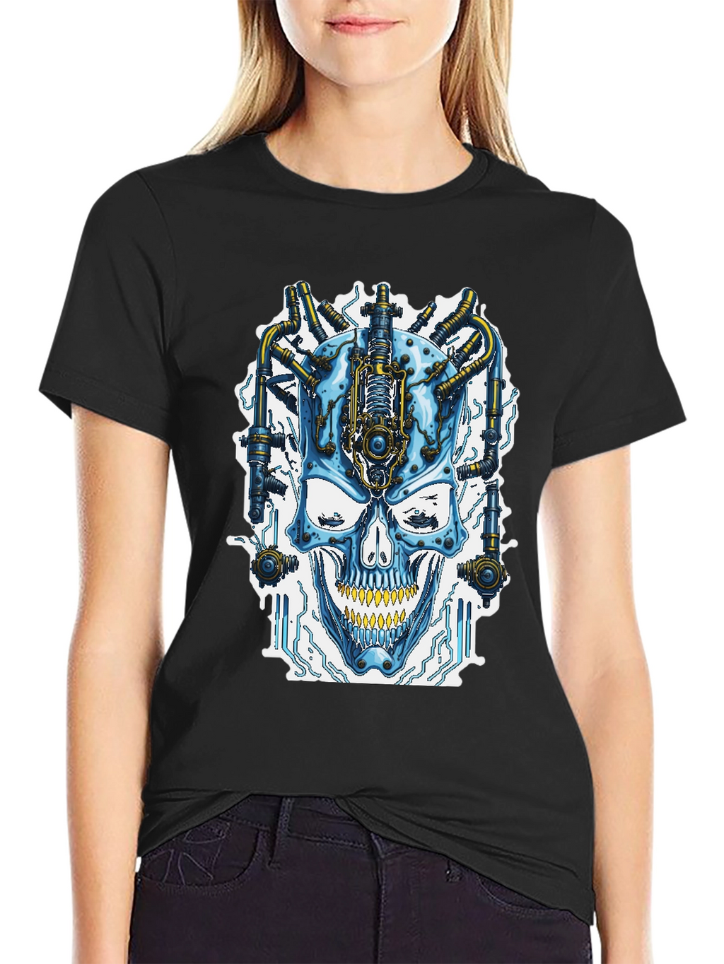 Cyberpunk Skull T-Shirt - Futuristic Style