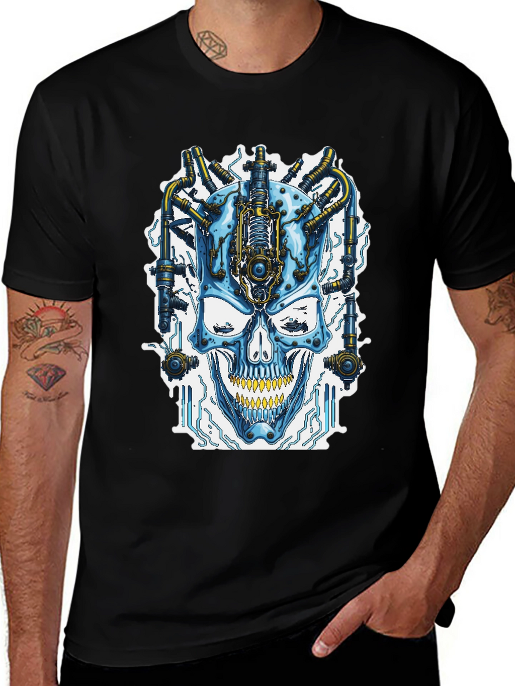 Cyberpunk Skull T-Shirt - Futuristic Style