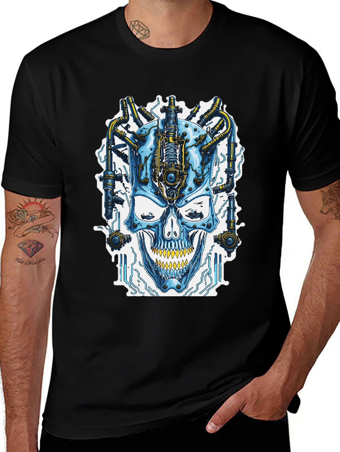Cyberpunk Skull T-Shirt - Futuristic Style