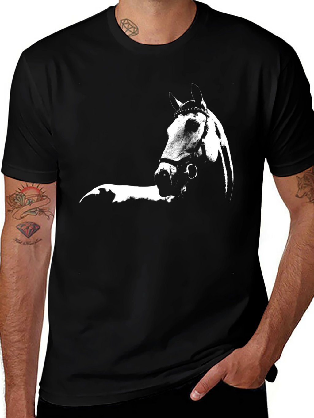 Horse Graphic Black T-Shirt
