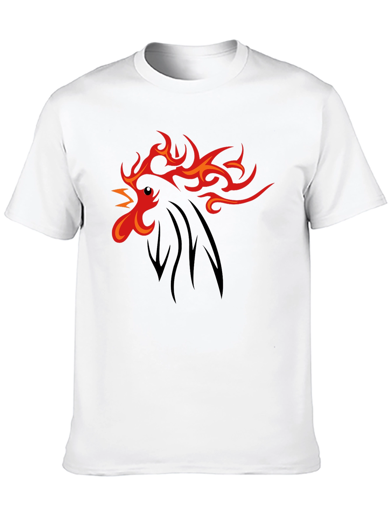 Fiery Rooster Graphic Tee - Black
