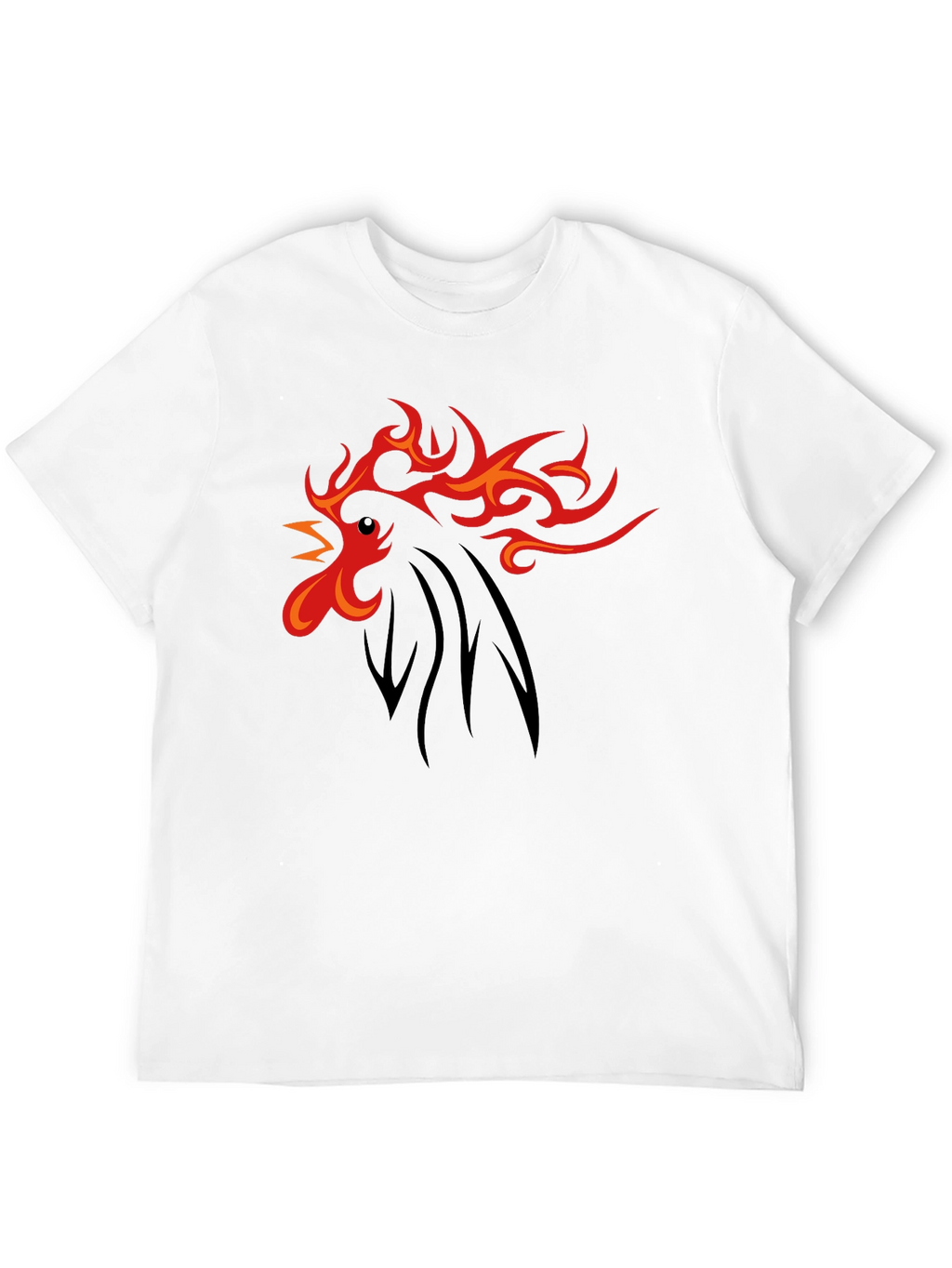 Fiery Rooster Graphic Tee - Black