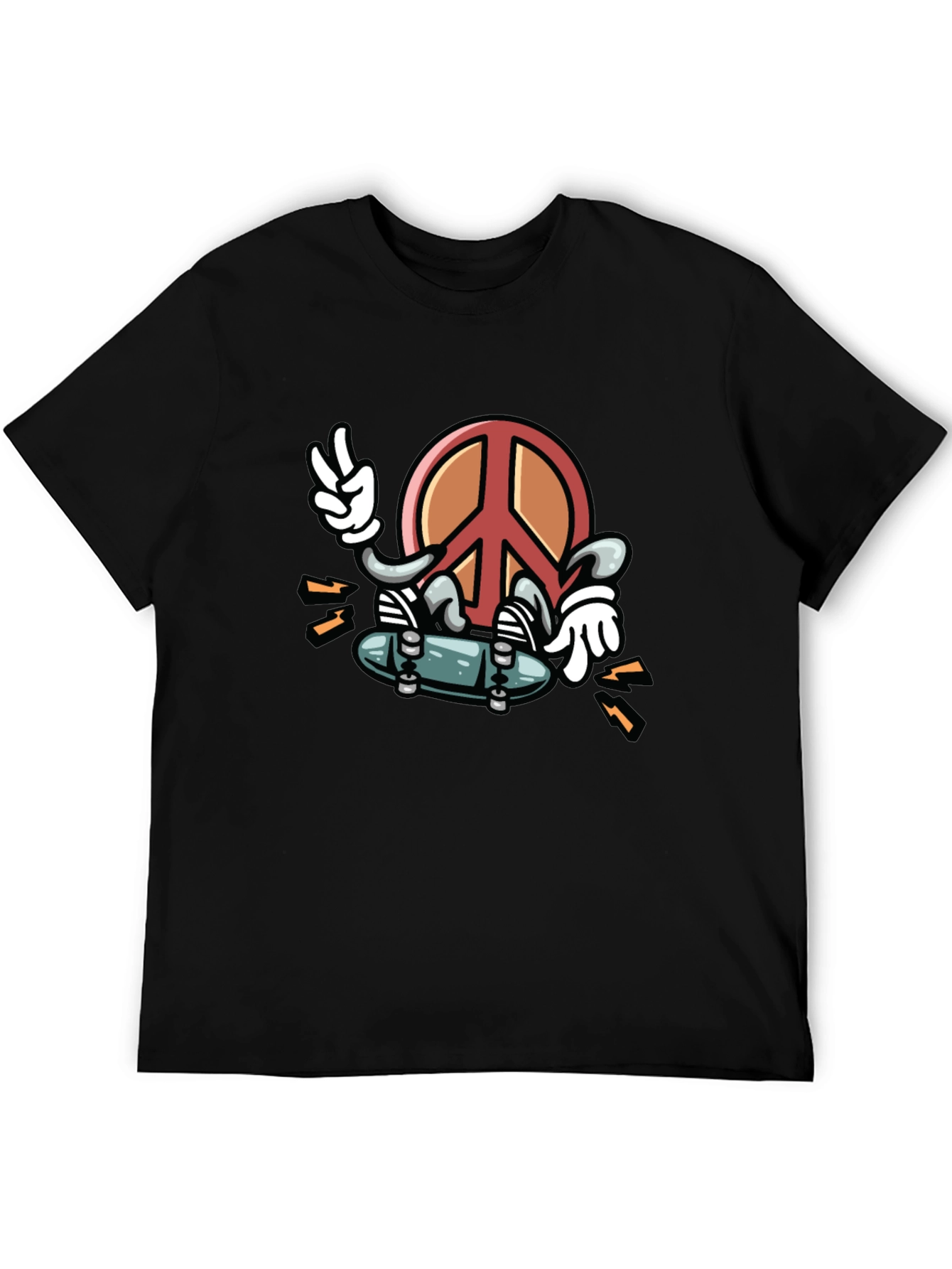 Peace Sign Skateboard Graphic Tee - Cool Streetwear Shirt