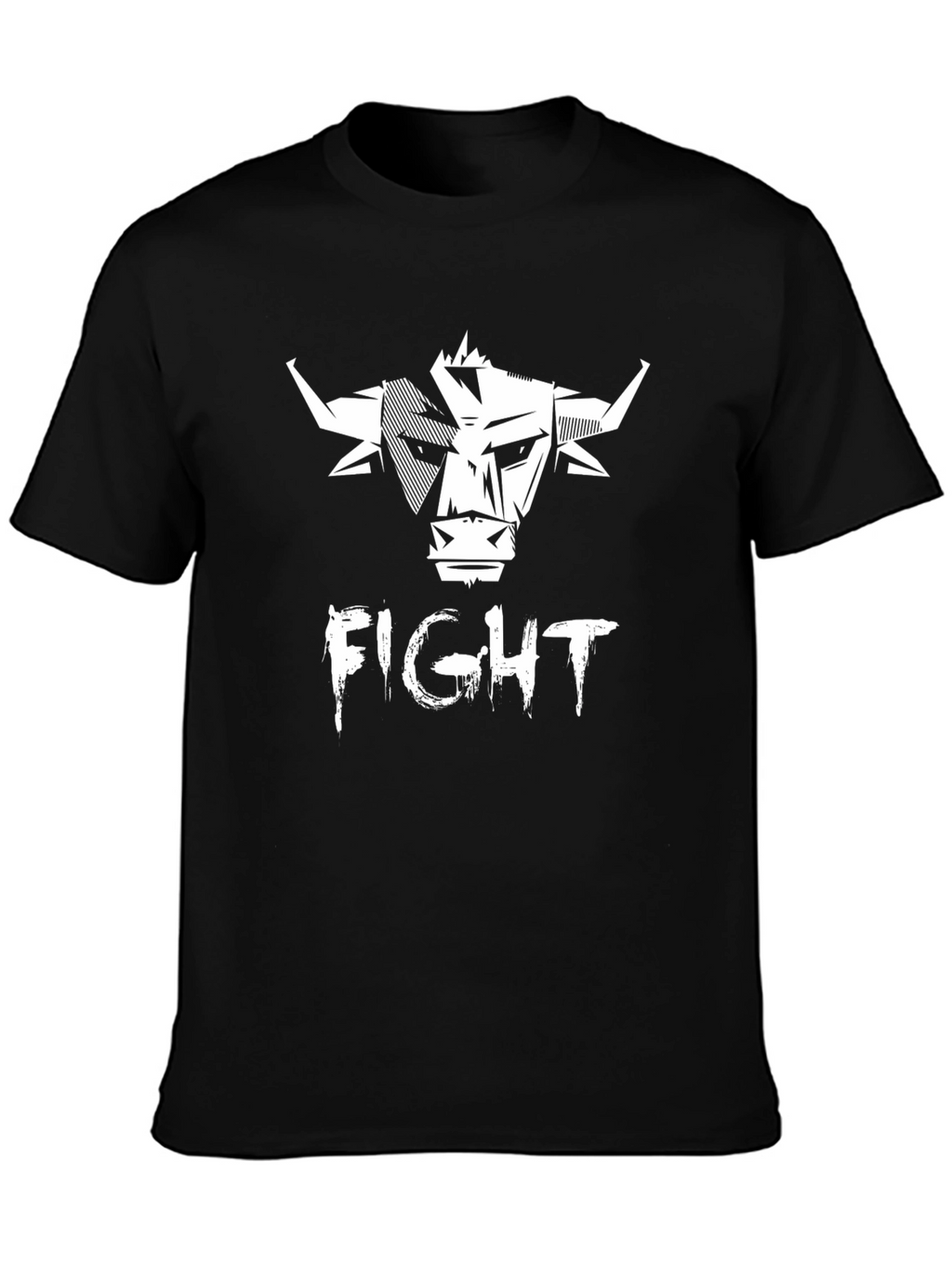 Mens Black FIGHT Graphic T-Shirt