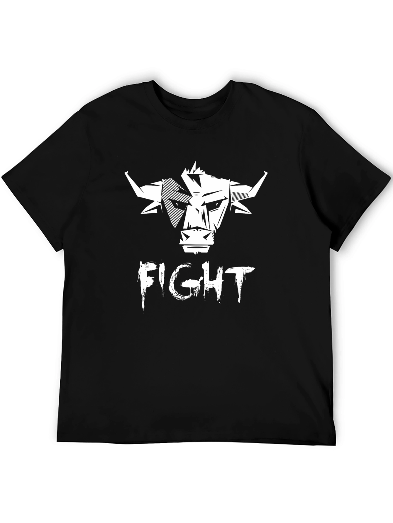Mens Black FIGHT Graphic T-Shirt